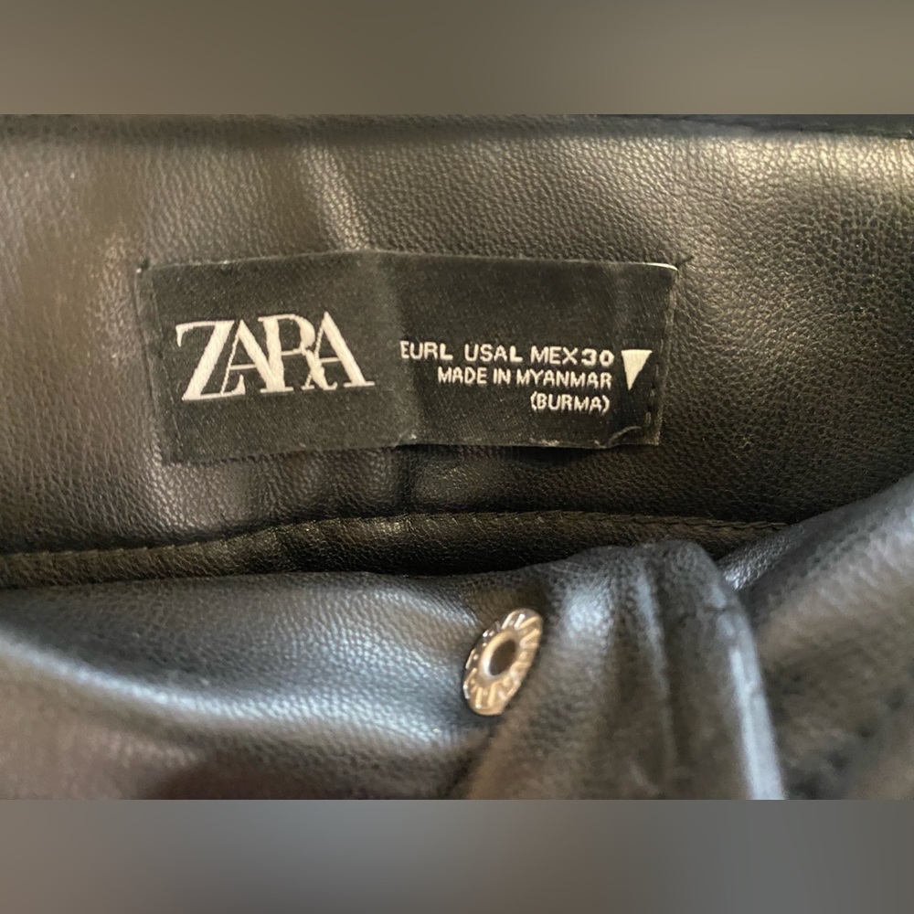 ZARA Black Faux Leather Pants - Picture 12 of 12